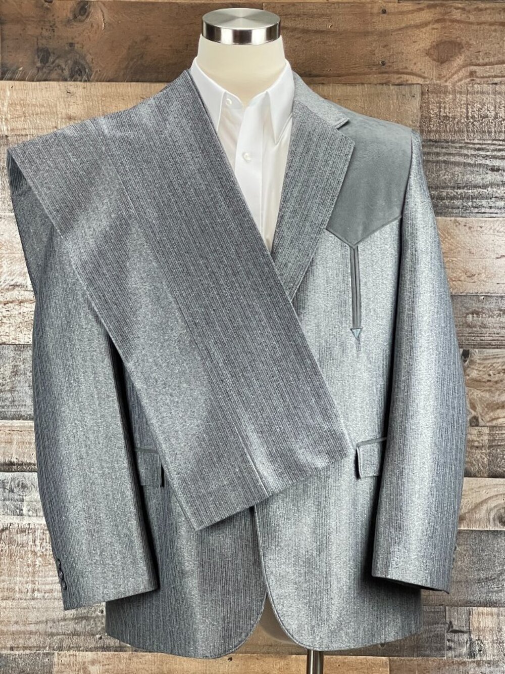 Circle S Western Suit Mens 46L 38W Gray Jacket Pants 2 Piece Set